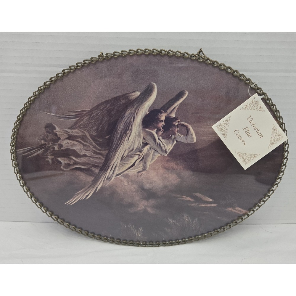Vintage Victorian Guardian Angels  Heaven Bound Flue Cover Wall‎ Hanging